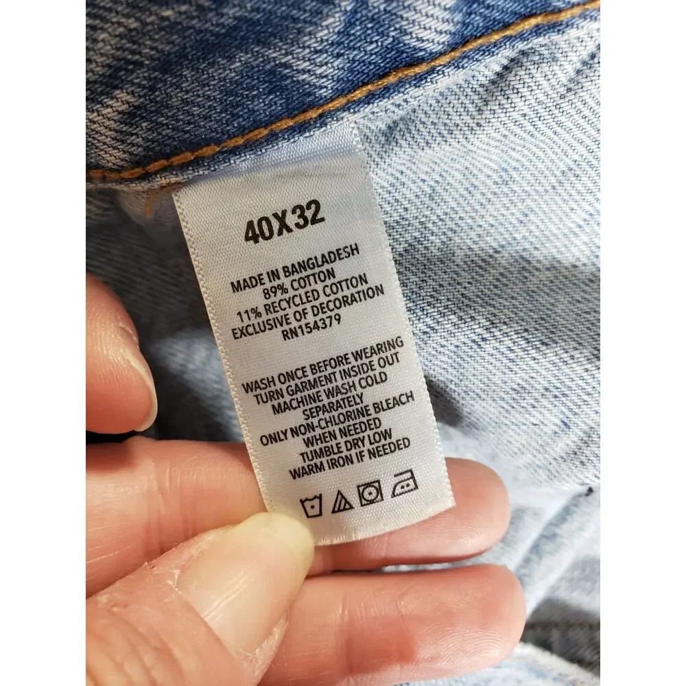 Aeropostale Jeans Size 40x32 Mens Blue Pants Stretch Mid Rise Relaxed Straight